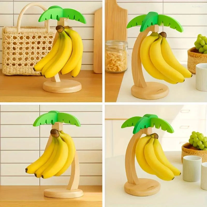 Wooden Banana Tree Hanging Rack With Hook