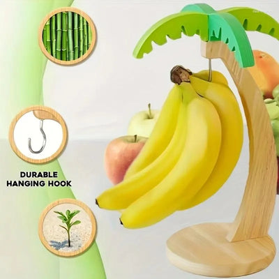 Wooden Banana Tree Hanging Rack With Hook