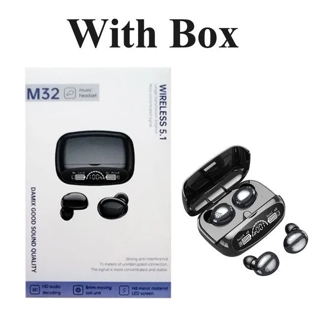 M32 TWS Bluetooth-compatible 5.1 Digital Display Earbuds