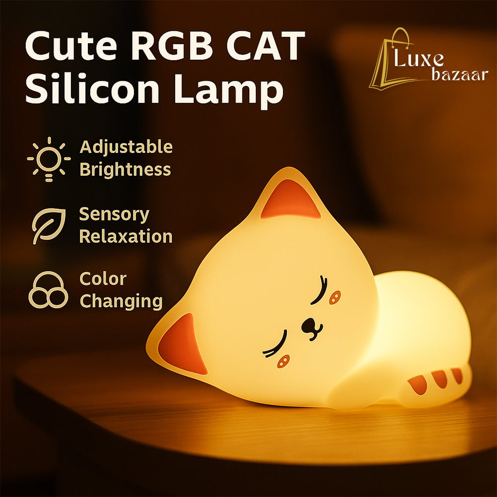 Cute RGB CAT Silicon Lamp