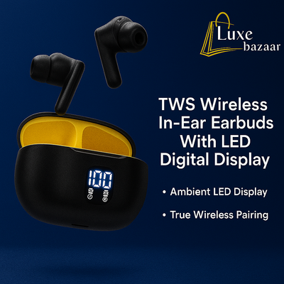 Stereo True Wireless Earbuds With LED Digital Display