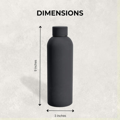 Stainless Steel Sports Black Water Bottle